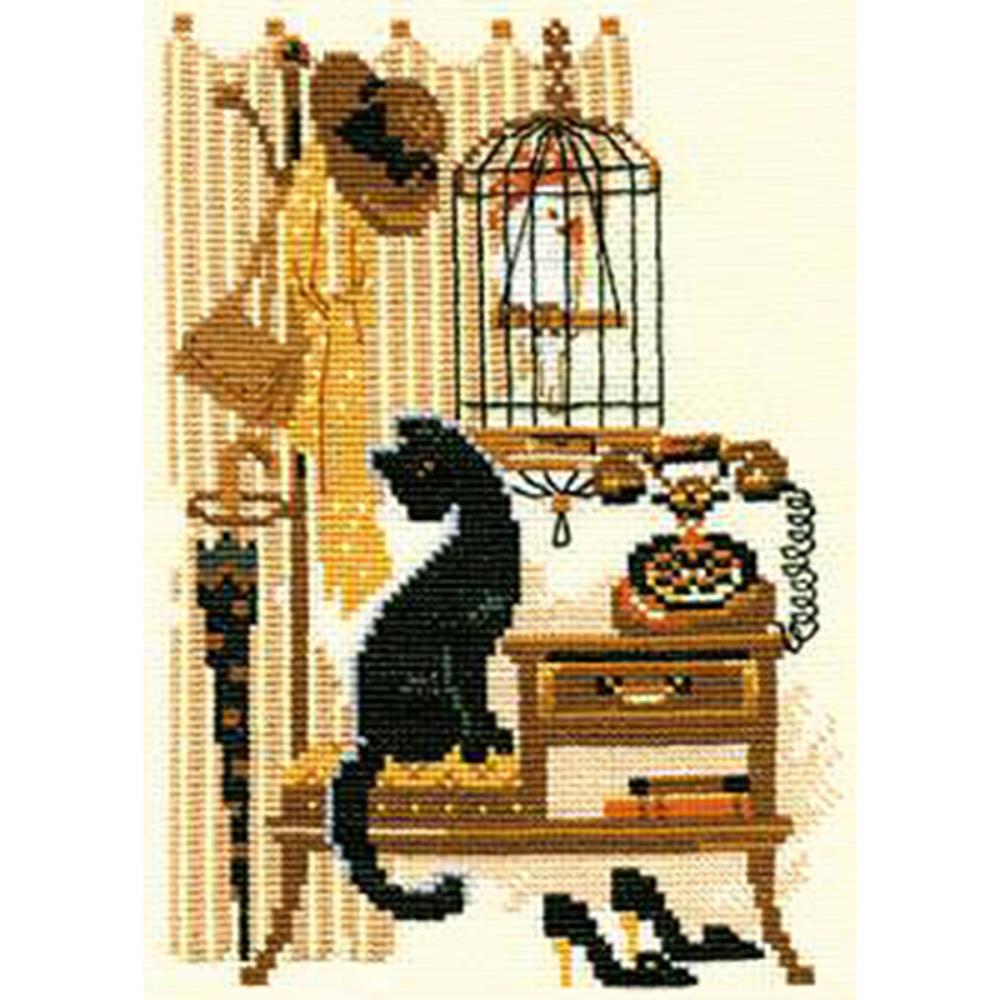 Cat With Telephone (15 Count)